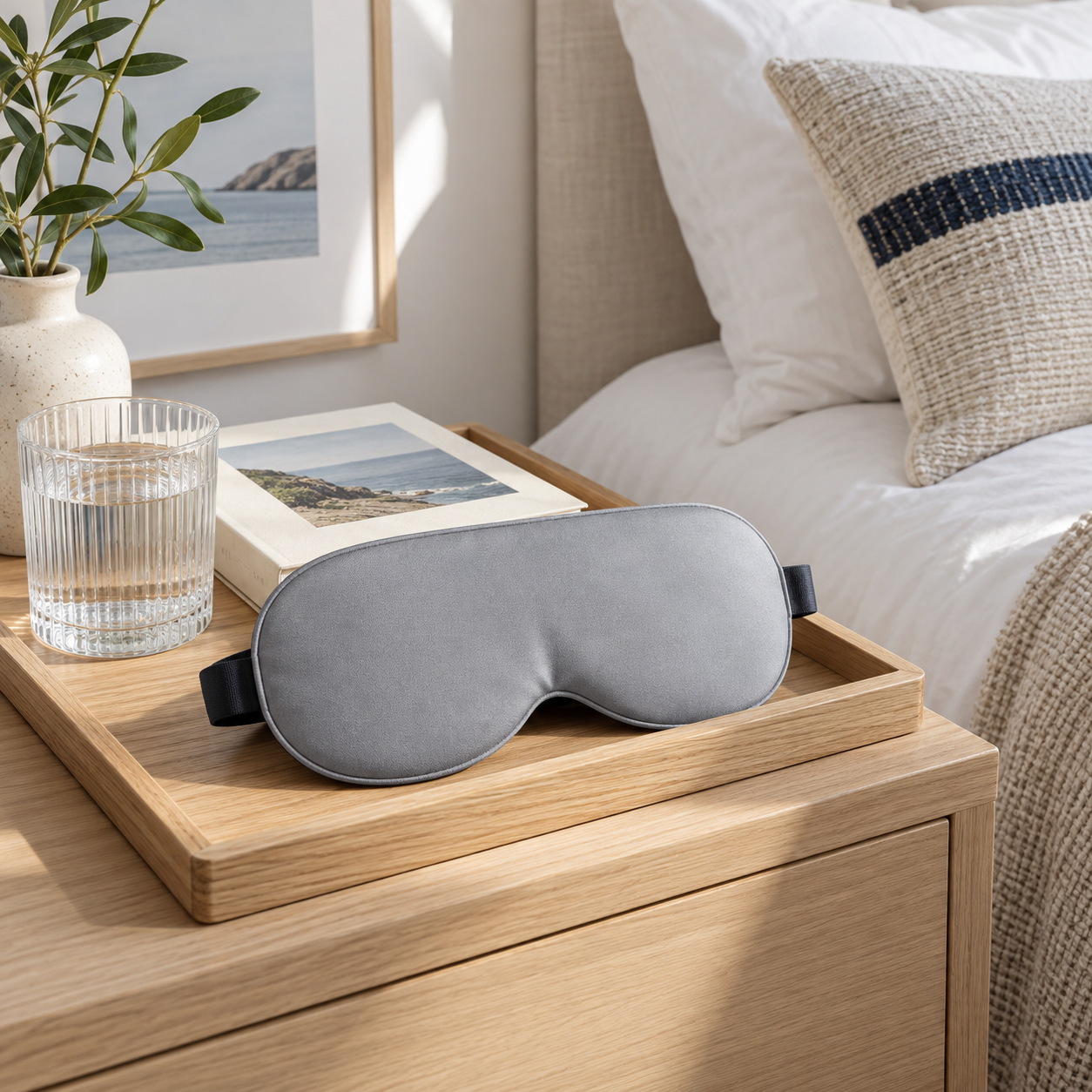 Ferqino Soft Sleep Eye Mask in use