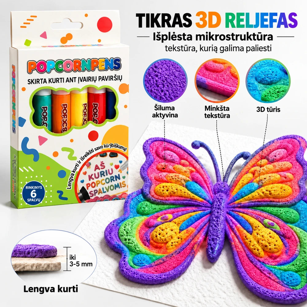 Topacme® 3D reliefno umetniško pisalo