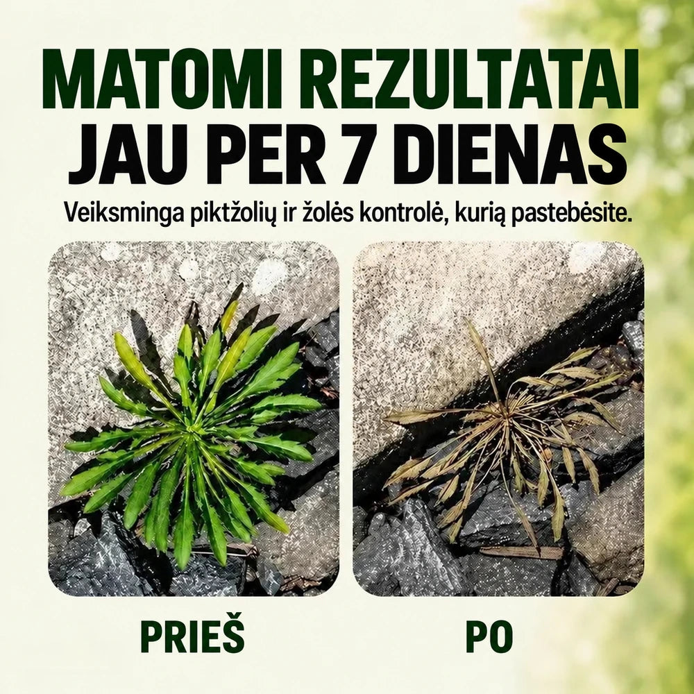 Hitro delujoče pršilo proti plevelu
