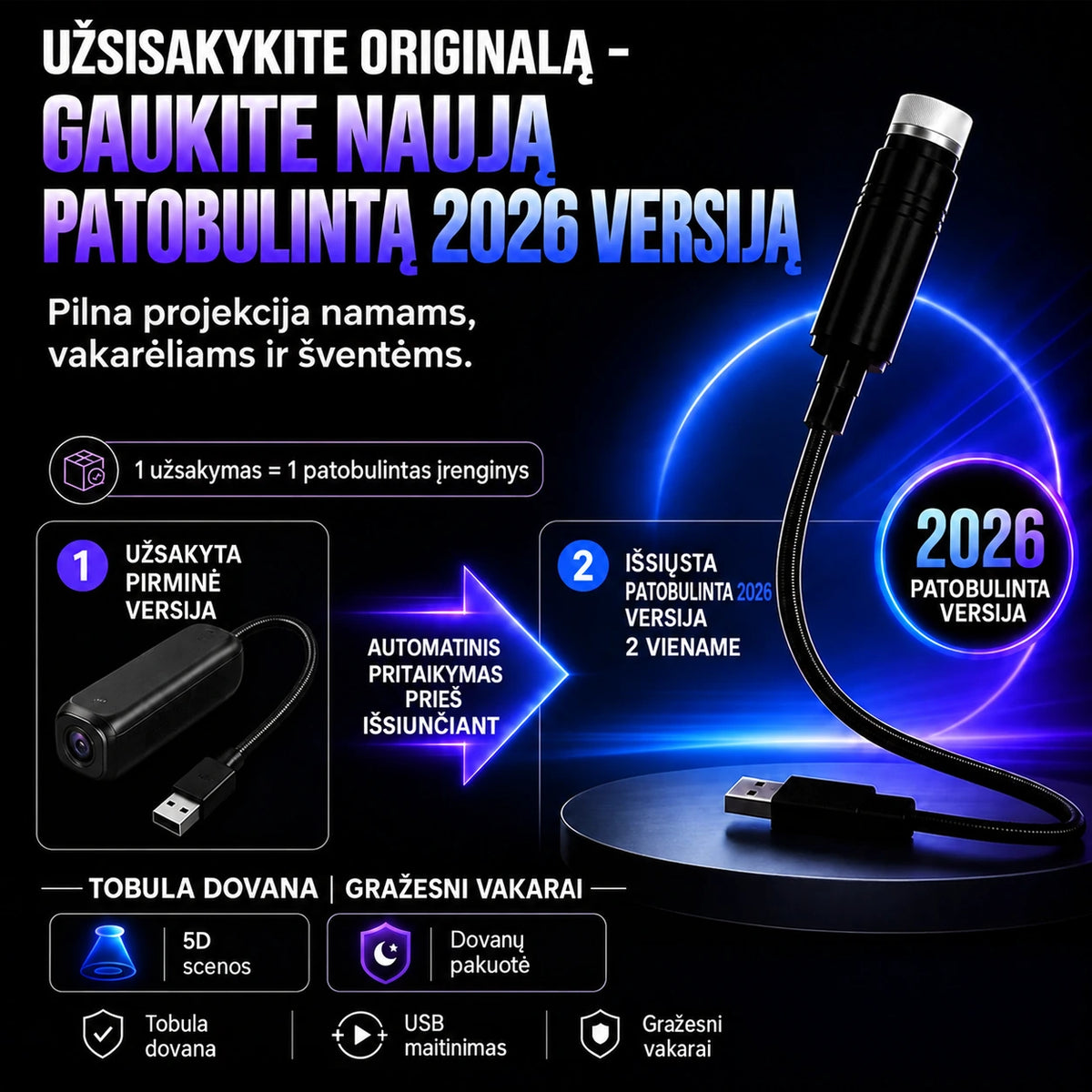 Topacme naktin?s ?viesos projektorius - vaizdas 5