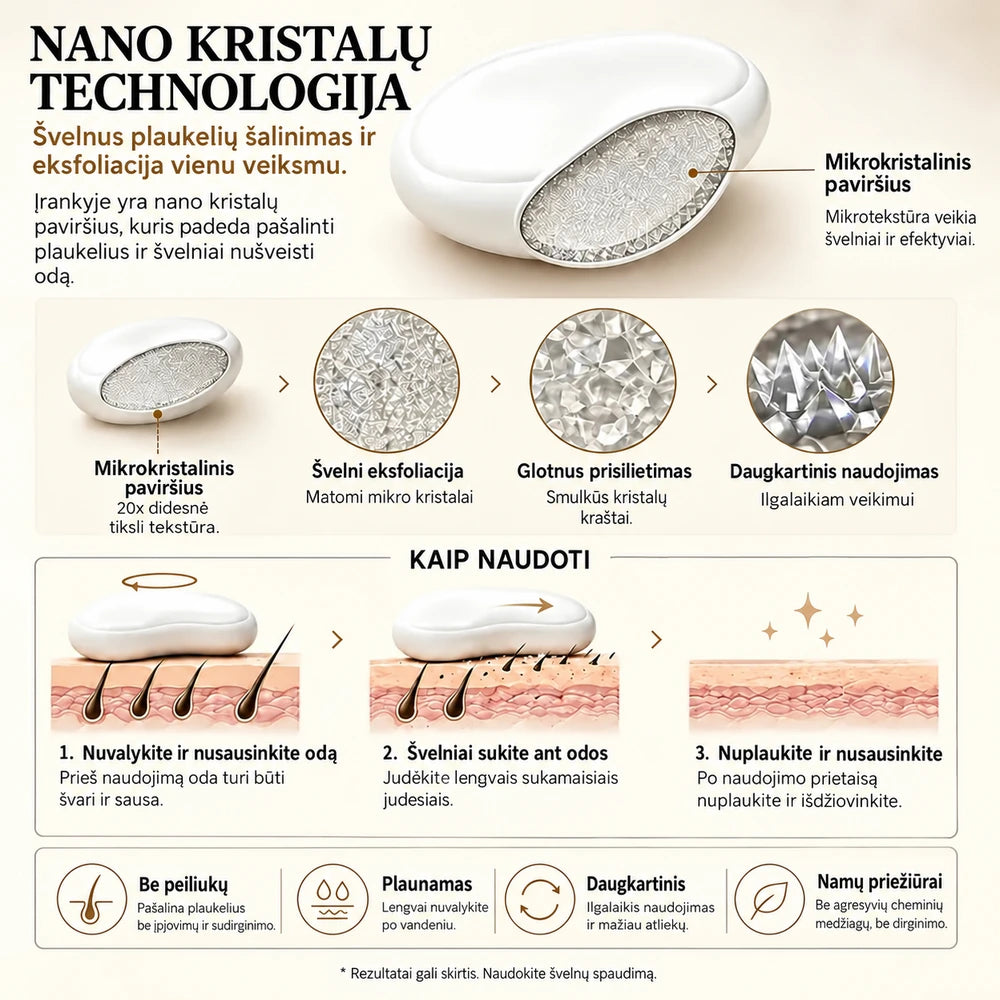 Neboleč kristalni odstranjevalec dlačic