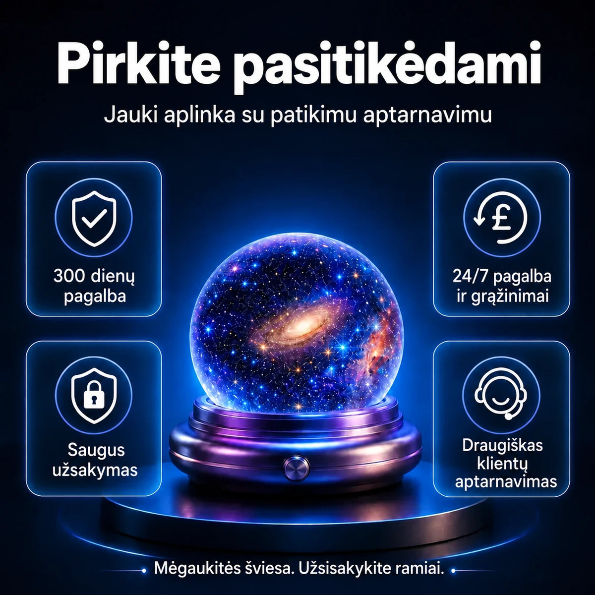 Topacme projektorius - saugus u?sakymas ir klient? aptarnavimas