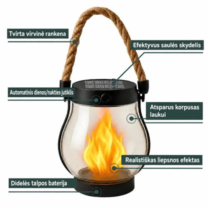 Solarna lanterna z učinkom plamena